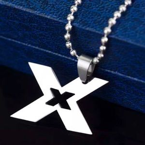 Silver Stainless Steel XX Necklace X Men Fanwear Double X